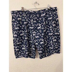 Ralph Lauren RLX Mens Navy & White Leopard Print Shorts Size 38 Cotton Blend Sum